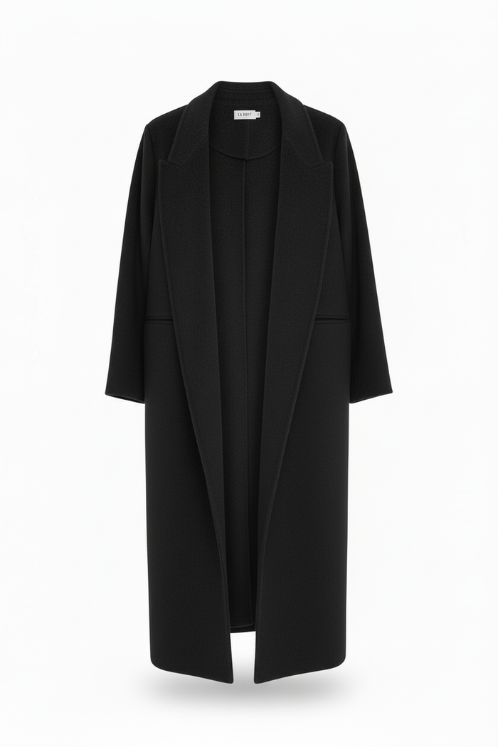 Ghost mannequin black wool coat - no lining