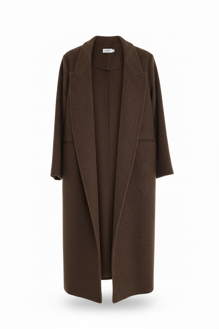 Ghost mannequin cocoa wool coat - no lining