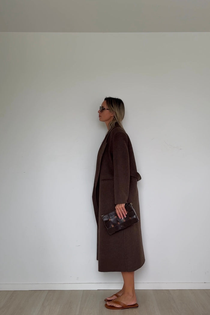 Pure Wool Full Length Coat Cocoa
