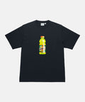 Gramicci vintage black Quencher Tee with hydration drink graphic against a light tone background.