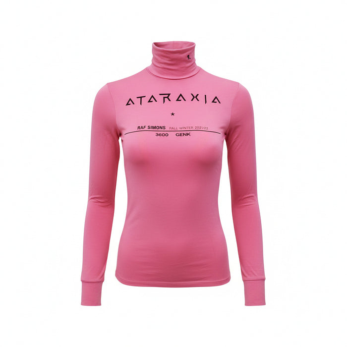 RAF SIMONS PINK LOGO TURTLENECK SHIRT - SIZE S