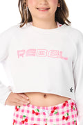 Rebel Level™ Cropped Pullover in Neon Pink Crystal