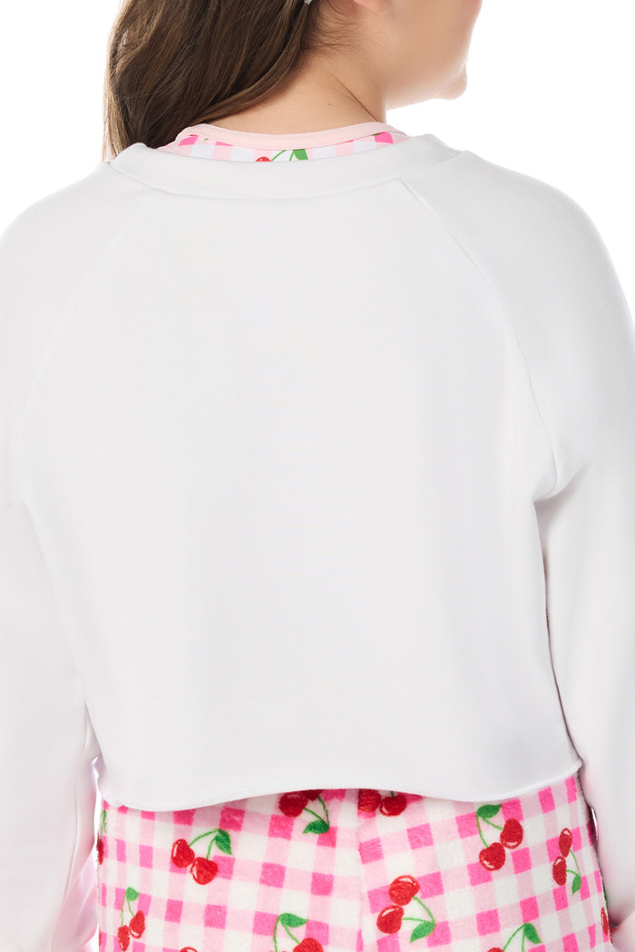 Rebel Level™ Cropped Pullover in Neon Pink Crystal