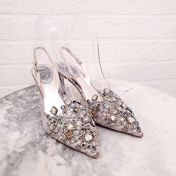 RENE CAOVILLA RHINESTONE EMBELLISHED HEEL - SIZE 35.5