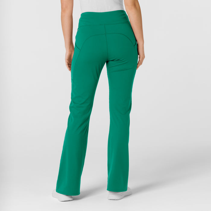RENEW Knit Women's Flare Yoga Scrub Pant Bahama Breeze back view