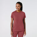 RENEW Knit Women's Flex-n-Reach Crew Neck Scrub Top Ruby
