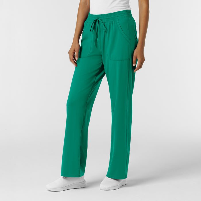 RENEW Knit Women's Wide Leg Scrub Pant Bahama Breeze side view