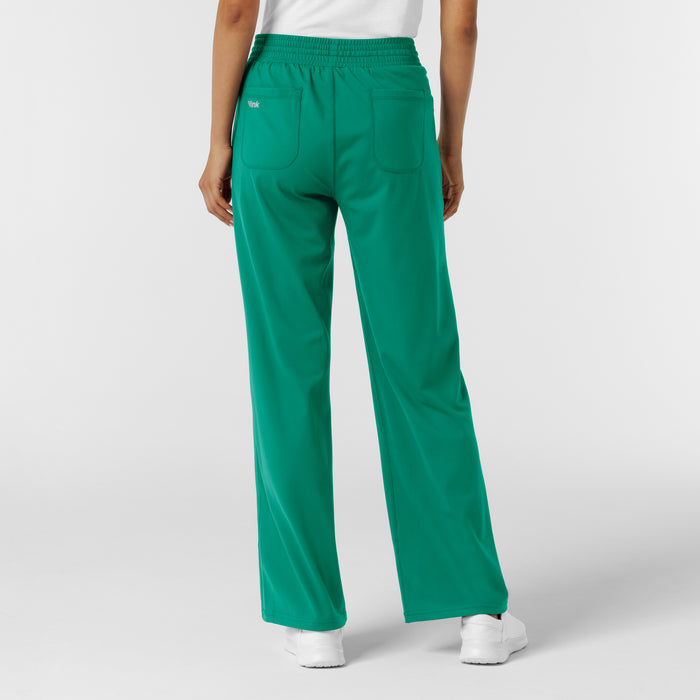 RENEW Knit Women's Wide Leg Scrub Pant Bahama Breeze back view