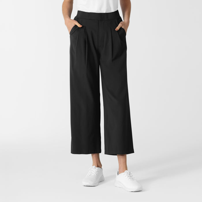 RENEW Edit Women's Cropped Wide Leg Scrub Trouser Black