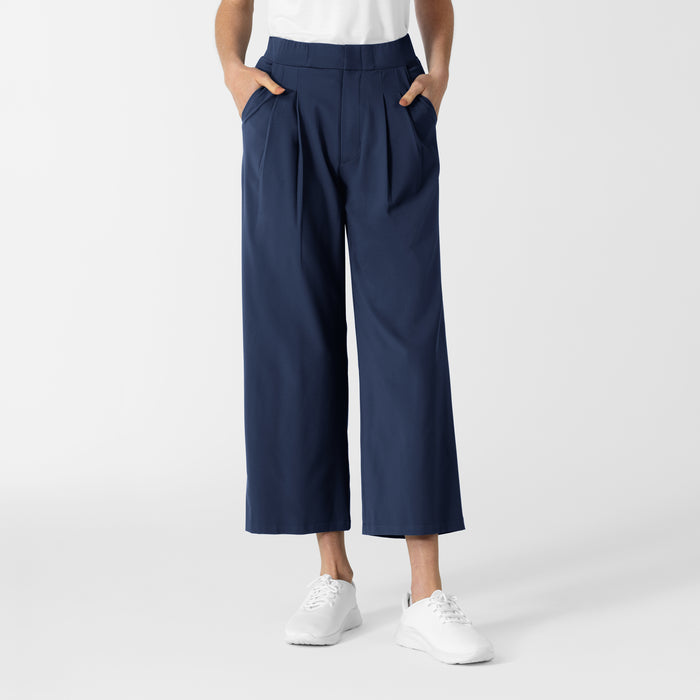 RENEW Edit Women's Cropped Wide Leg Scrub Trouser Navy