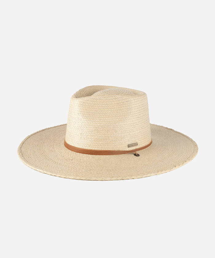 An ivory palm straw sun hat with a band on a white background #color_ivory