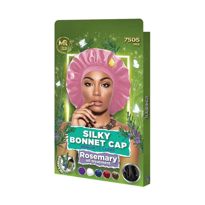 Rosemary Oil Infused Satin Bonnet Hair Treatment Cap - 7505 Mix