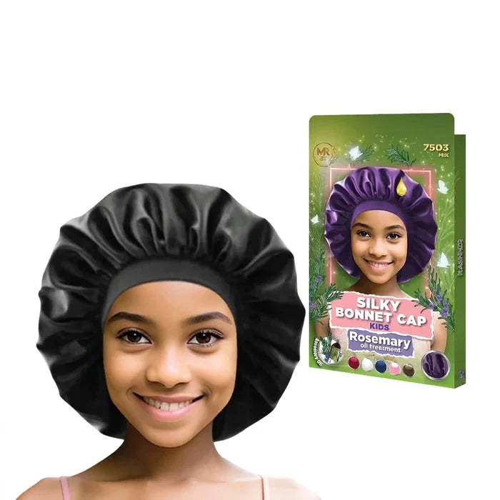 Rosemary Oil Treatment Kids Silky Bonnet Black - 7502