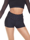 Rouched Compression Shorts in Black