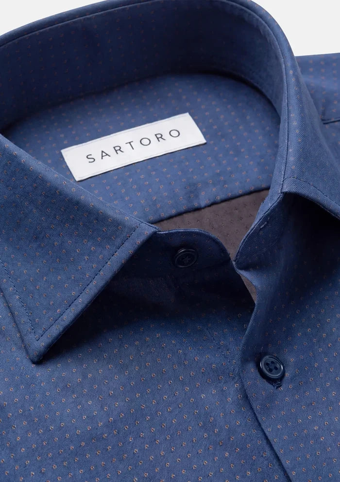 Royal Blue Dobby Dot Shirt