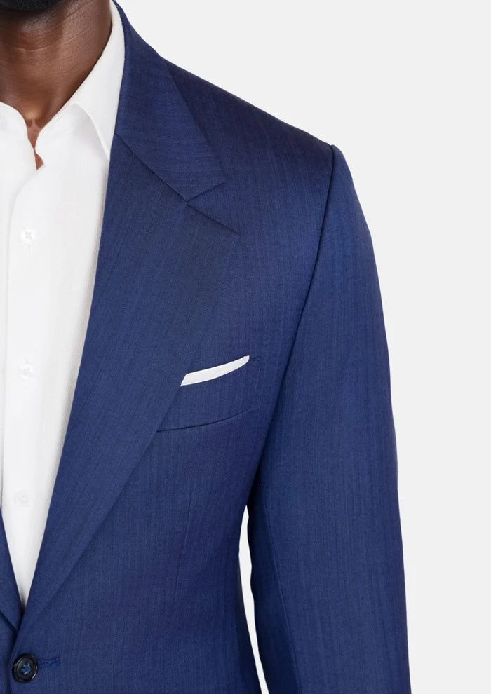 Royal Blue Herringbone Ellis Jacket - SARTORO