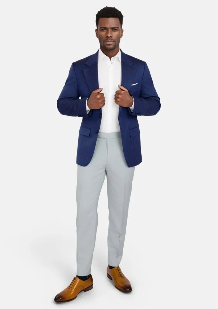 Royal Blue Herringbone Ellis Jacket - SARTORO