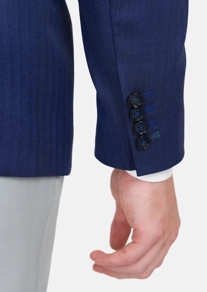 Royal Blue Herringbone Ellis Jacket - SARTORO
