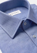 Royal Blue Herringbone Shirt - SARTORO