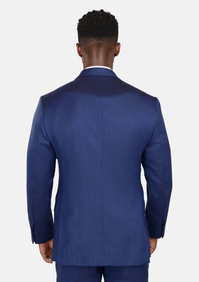 Royal Blue Herringbone Ellis Suit - SARTORO