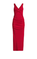 Detail view of Carolina Herrera stretch-jersey maxi dress with hip ruching