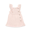 Ruffle Sleeve Rib Knit Pointelle Baby Sweater Dress (Organic Cotton)