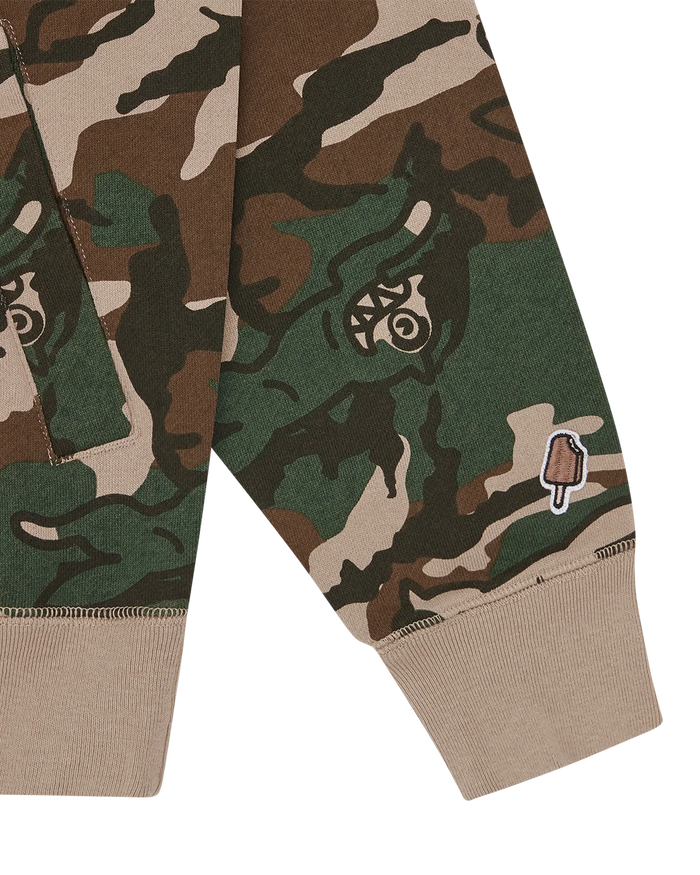 Running Dog Woodland Camo Zip Through Hood