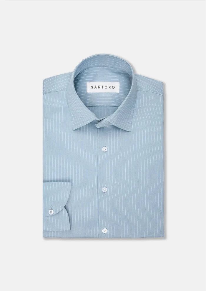 Baby Blue Bamboo Shirt - SARTORO