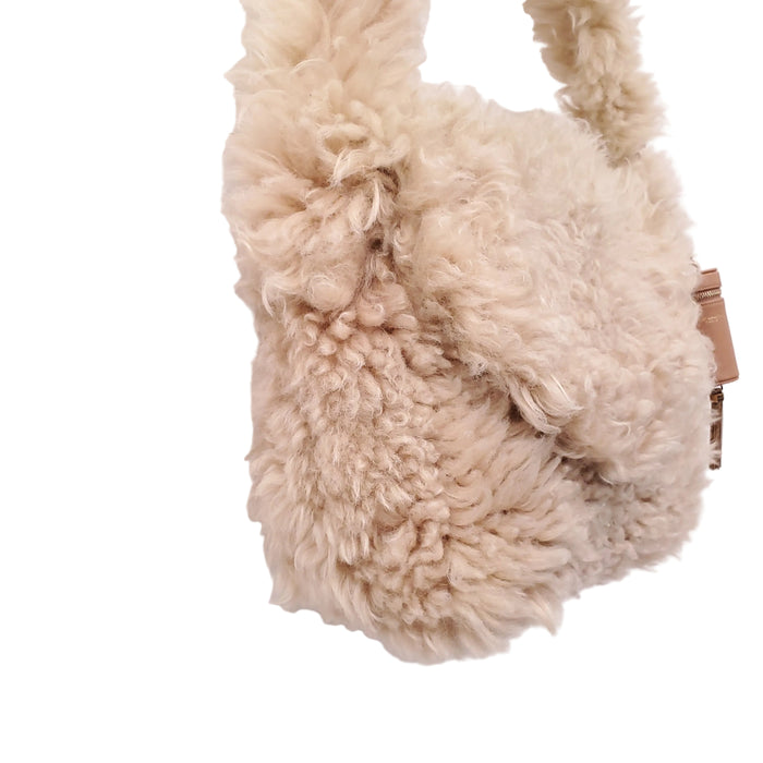 SAINT LAURENT NATURAL SHEARLING ENVELOPE SHOULDER BAG