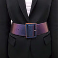 SALVATORE FERRAGAMO PURPLE SNAKESKIN LARGE WAIST BELT - SIZE 85