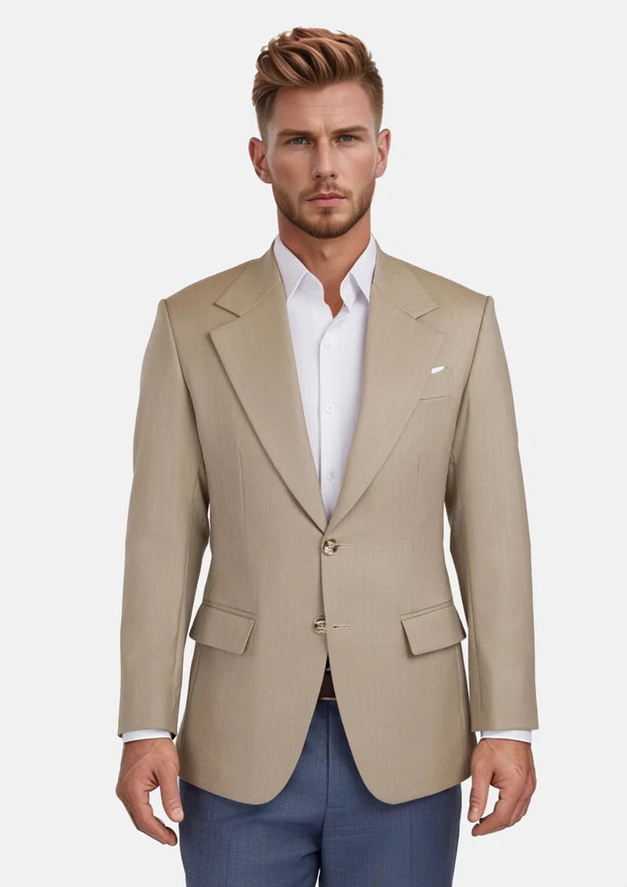 Sand Herringbone Ellis Jacket - SARTORO