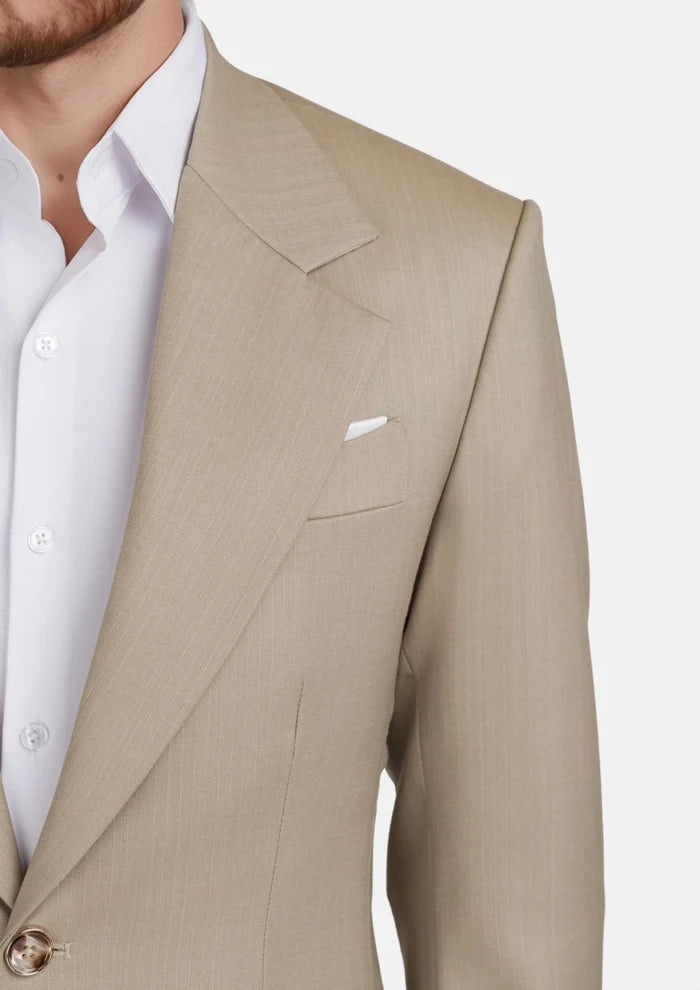 Sand Herringbone Ellis Jacket - SARTORO
