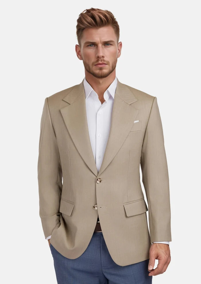 Sand Herringbone Ellis Jacket - SARTORO