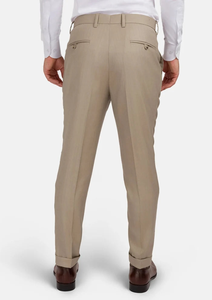 Sand Herringbone Pants - SARTORO