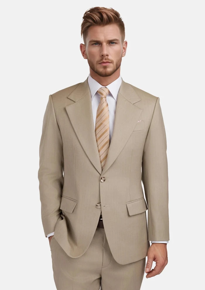 Sand Herringbone Ellis Suit - SARTORO