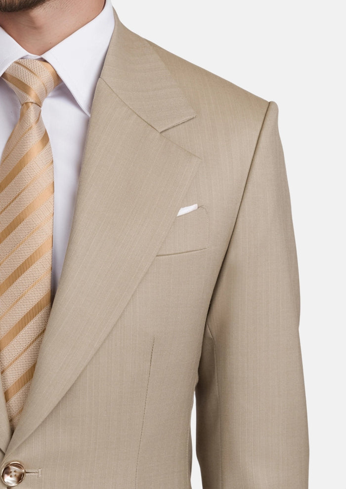 Sand Herringbone Ellis Suit - SARTORO