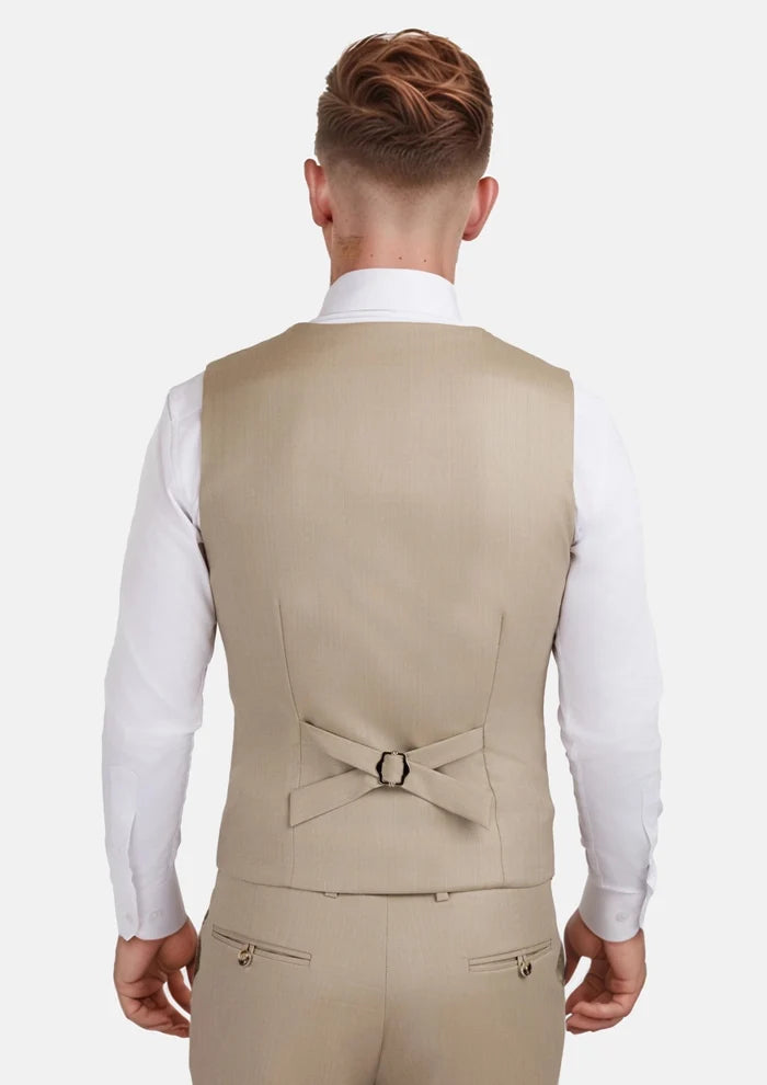 Sand Herringbone Vest - SARTORO