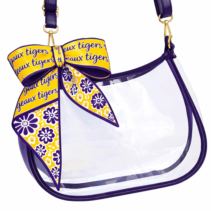 Sara Clear Purse w/ Skinny Scarf – LSU Tigers