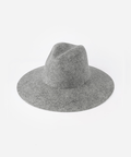 A wide brim fedora hat on a plain background #color_grey