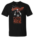 Screw Covid Lets Ride Shirt: Screw Covid! LETS RIDE 
Cut from hearty black cotton and printed with a wicked-awesome custom gr