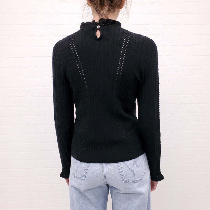 SEA NEW YORK BLACK KNIT SWEATER - SIZE L