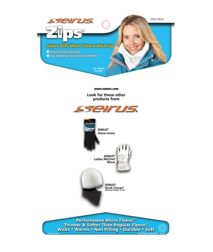 SEIRUS UNISEX ZIPS MICRO FLEECE NECK-UP FACE MASK