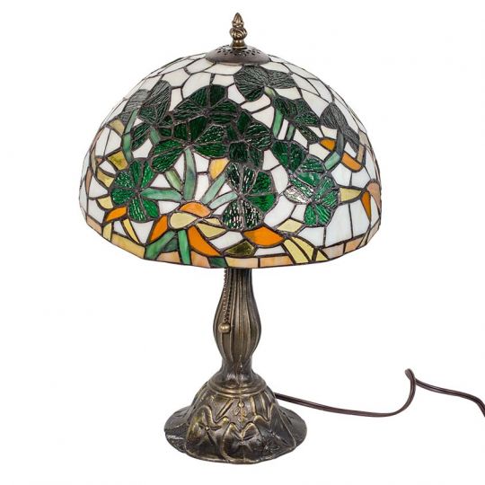 Shamrock Tiffany Stained Glass Lamp