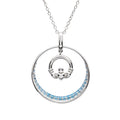 ShanOre Claddagh Aqua CZ Necklace