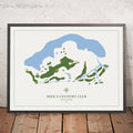A framed image of Shek O Country Club in the style of a simple and modern golf course map