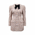 SHUSHU/TONG TWEED BLAZER DRESS WITH BOW DETAIL