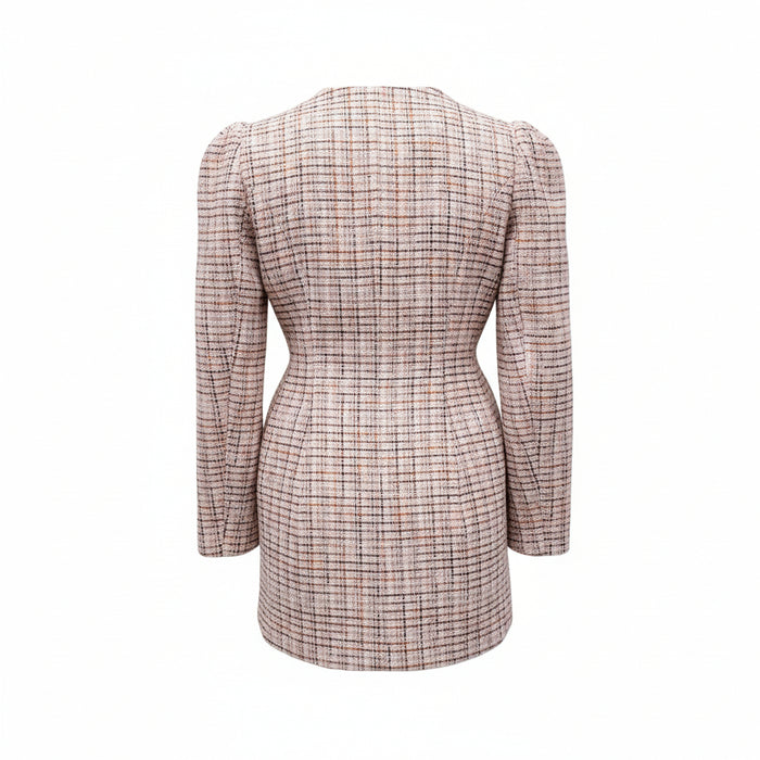 SHUSHU/TONG TWEED BLAZER DRESS WITH BOW DETAIL