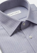 Silver Gray Pinstripe Shirt - SARTORO