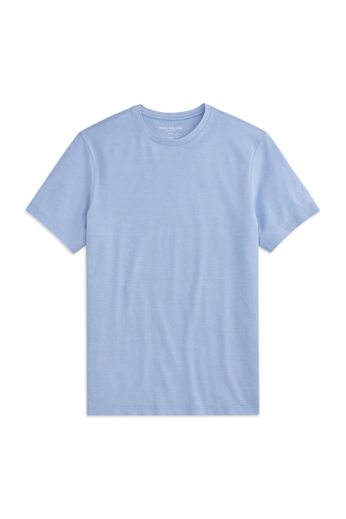 Chambray White Oxford | Front view of Silver Pique T-Shirt in Chambray White Oxford
