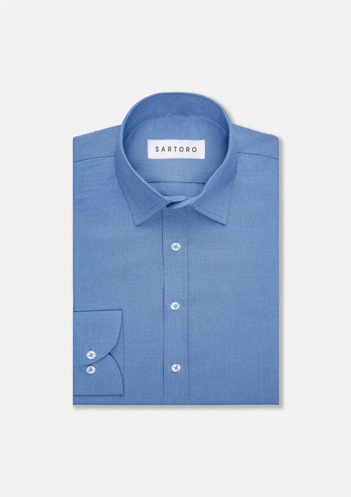 Cornflower Blue Aloe Shirt - SARTORO